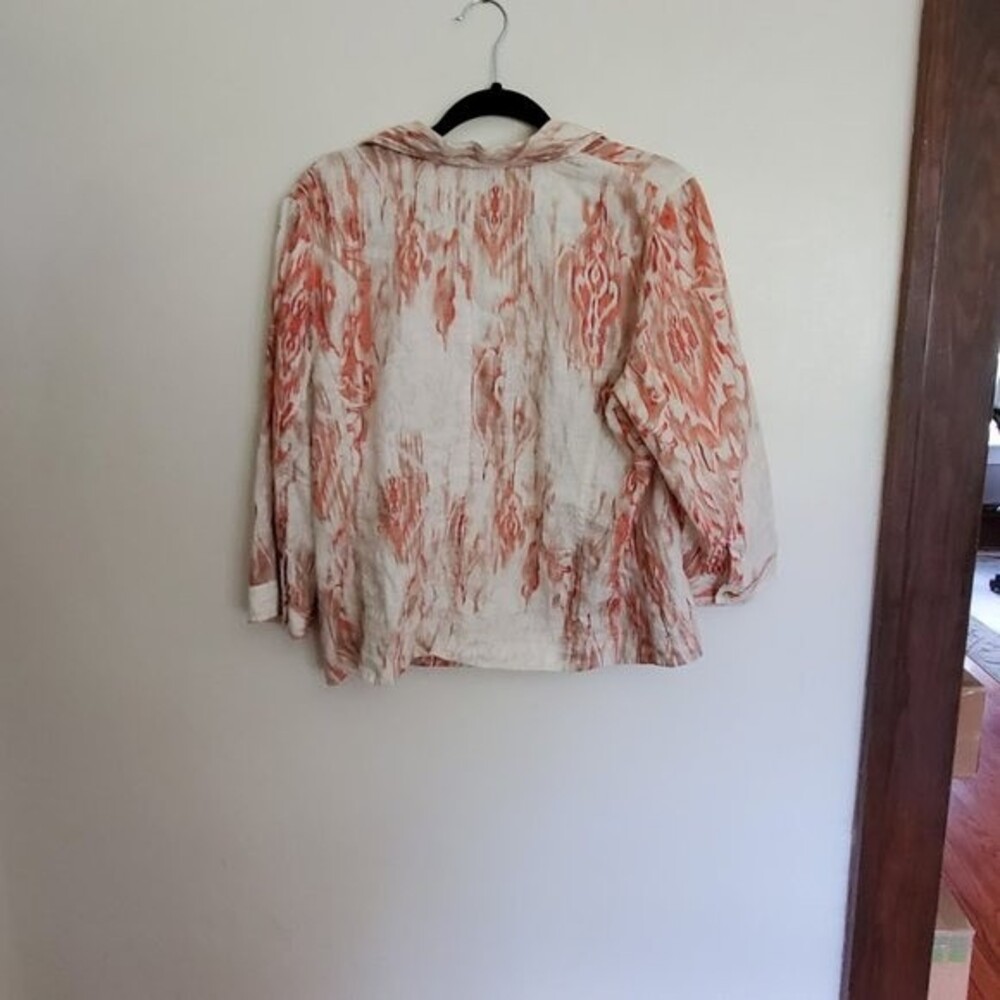 Chico's Printed Ikat Linen‎ Jacket - Picture 7 of 8